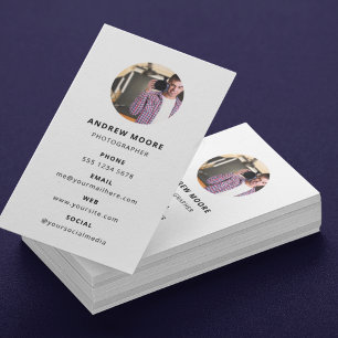 Photography Modern Minimal Simple Photo Business Card