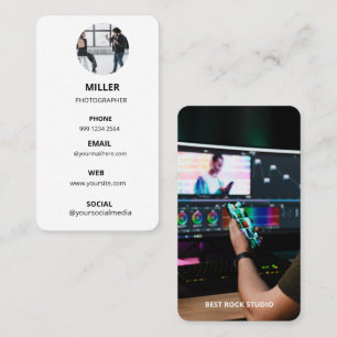 Photography Modern Minimal Simple Photo Business Card