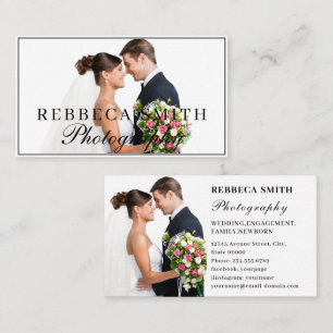 Photography Modern Minimal Simple Photo White Business Card