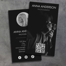 Photography Modern Vertical QR Code Social Media