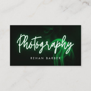 Photography Neon Green  Business Card