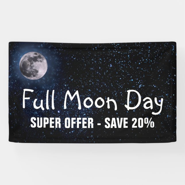 Photography - Night Sky with Full Moon + your idea Banner (Horizontal)