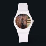 Photography of horse on watch<br><div class="desc">High definition photography of a beautiful chestnut horse on a watch. Photography by Carolina Photo To Go LLC. Visit Zazzle shop Carolina Photo To Go for other products and photography.  Email carolinaphoto2go@aol.com with ideas for other products.</div>