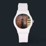 Photography of horse on watch<br><div class="desc">High definition photography of a beautiful chestnut horse on a watch. Photography by Carolina Photo To Go LLC. Visit Zazzle shop Carolina Photo To Go for other products and photography.  Email carolinaphoto2go@aol.com with ideas for other products.</div>