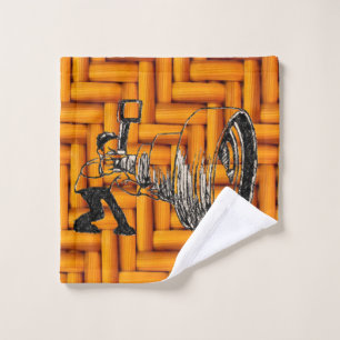 Photography Orange Camera Bathroom Towel Sets