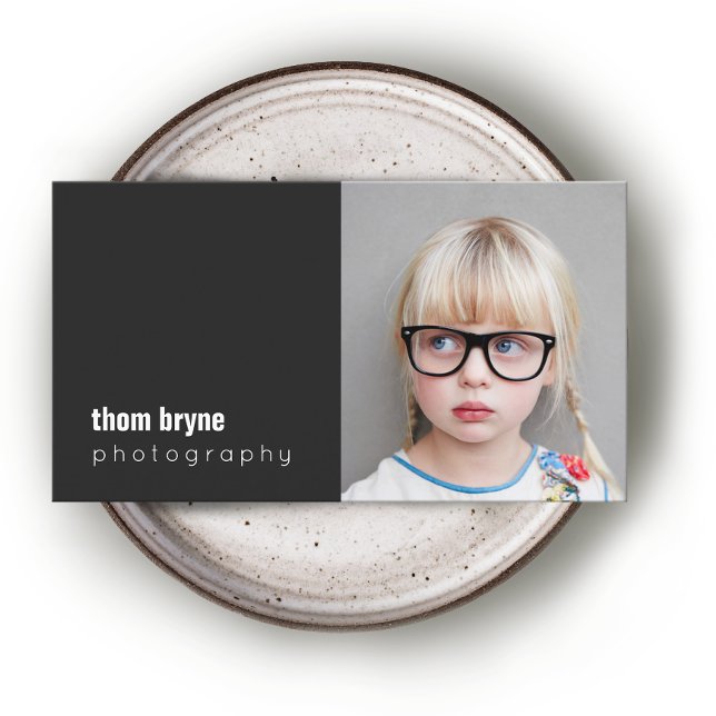 Photography Photographer Black Square Photo Business Card (Creator Uploaded)