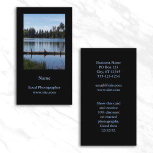 Photography Portrait Vertical Black Business Card