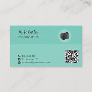Photography Professional Camera QR Code Business Card
