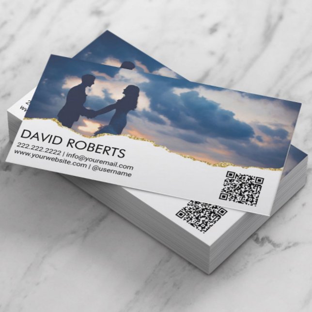 Photography QR Code Custom Photo Business Card (Creator Uploaded)
