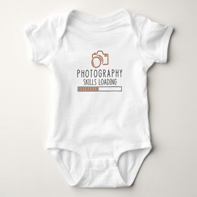 Photography Skills Loading Photographer Baby Bodysuit (Front)