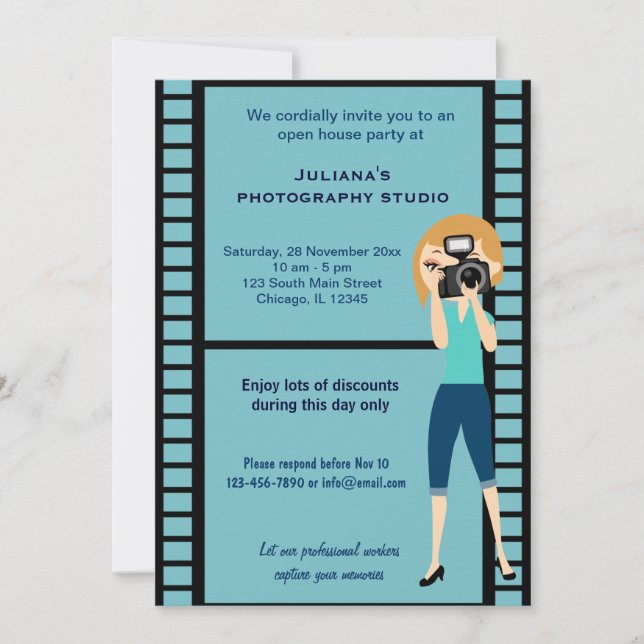 Photography Studio Celebration Invitation (Front)