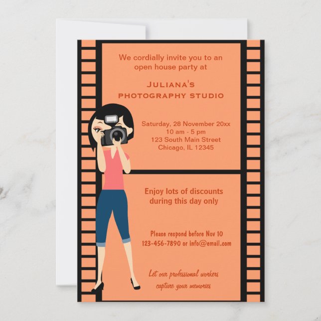 Photography Studio Celebration Invitation (Front)