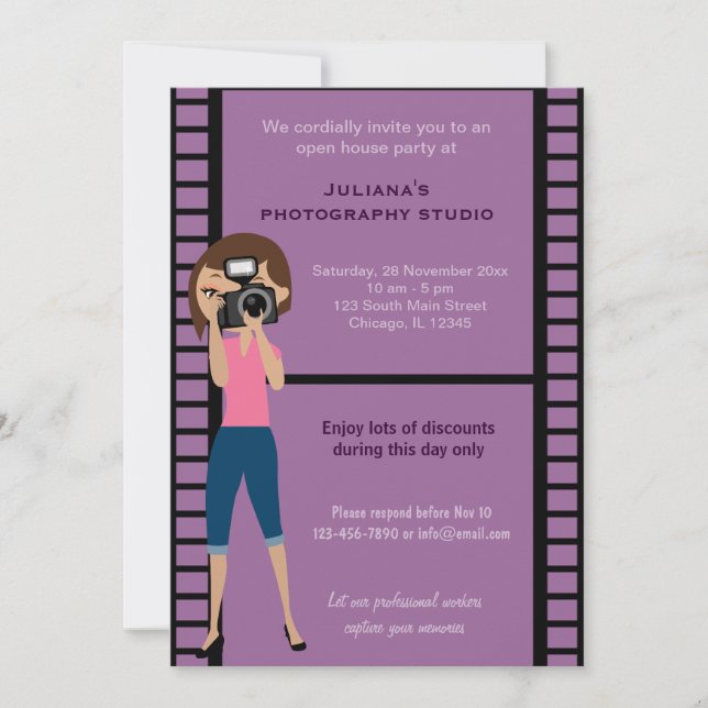 Photography Studio Celebration Invitation (Front)