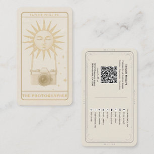 Photography Sun Tarot Photographer Social Media QR Business Card