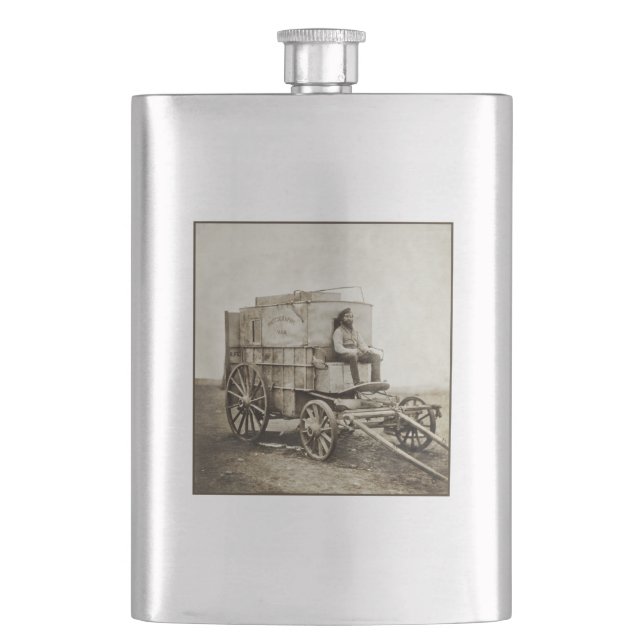 Photography Wagon of Roger Fenton Photo Realism Hip Flask (Front)