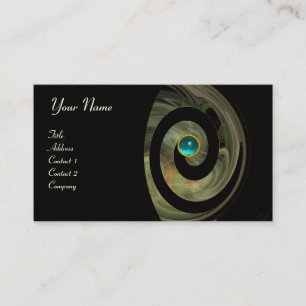 PHOTON SWIRL GEM MONOGRAM black blue yellow Business Card