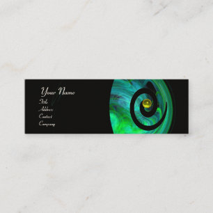 PHOTON SWIRL GEM MONOGRAM black  green yellow Mini Business Card