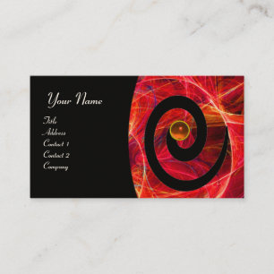 PHOTON SWIRL GEM MONOGRAM black red orange Business Card