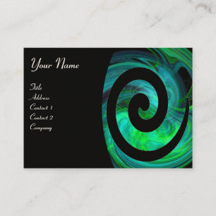 PHOTON SWIRL green black Business Card