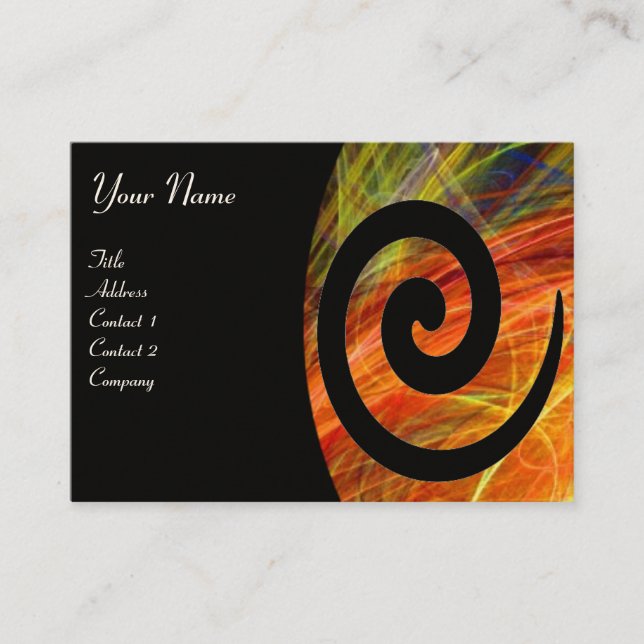 PHOTON SWIRL pink purple black Business Card (Front)