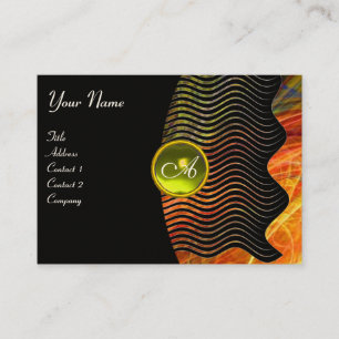 PHOTON WAVES GEM monogram vibrant Business Card