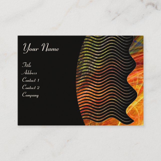 PHOTON WAVES monogram vibrant Business Card (Front)