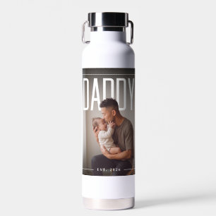 PhotoPop Daddy Est Custom Year Photo Water Bottle