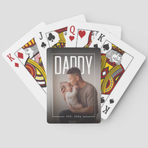 PhotoPop Daddy Est Custom Year Playing Cards