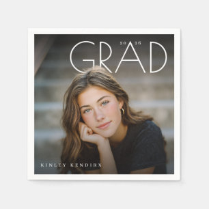 PhotoPop GRAD 2026 Graduation Party Napkin