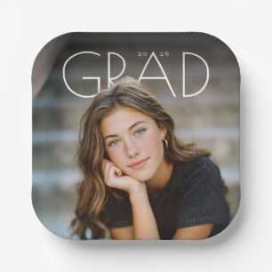 PhotoPop GRAD 2026 Graduation Party Paper Plate