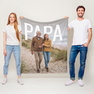 PhotoPop Love You So Much Papa Fleece Blanket