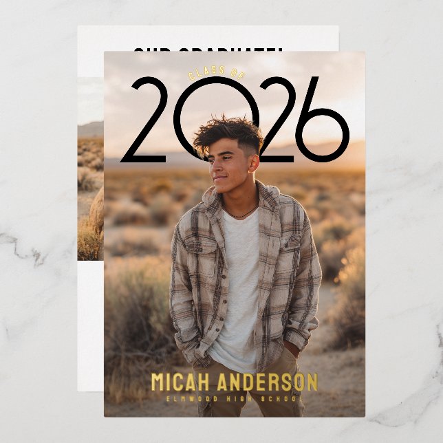 PhotoPop Modern Graduation  (Front/Back)