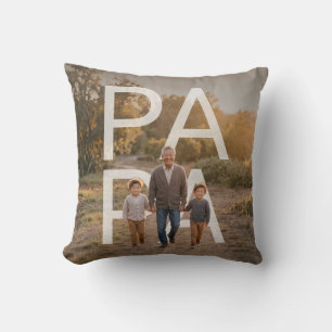 PhotoPop Papa Custom Family Photo Cushion