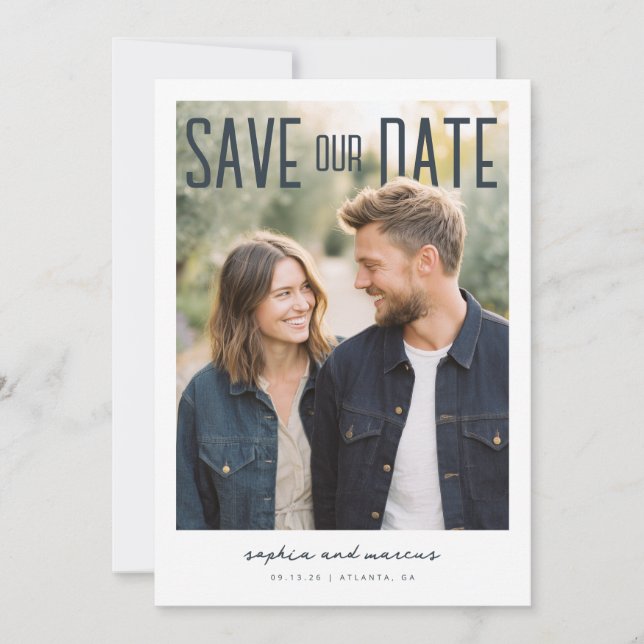 PhotoPop Save Our Date Modern Design Save The Date (Front)