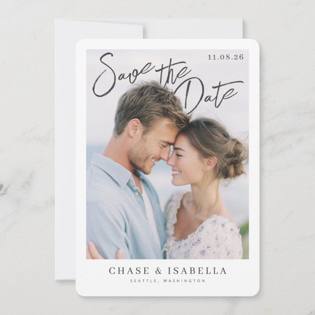 PhotoPop Save the Date Romantic Script (Front)