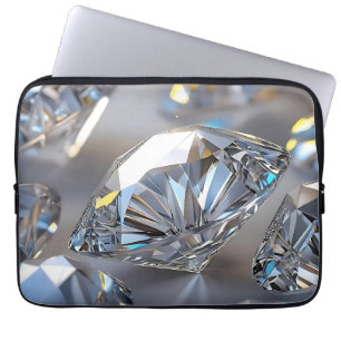 Photorealistic Close-Up of Sparkling Diamond Laptop Sleeve
