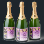 Photos, 30th Birthday Pink Glitter Champagne Sparkling Wine Label<br><div class="desc">Surprise your guests with these elegant Champagne Labels featuring a stylish pink glitter with a unique glitter number 30 and four custom pictures.</div>