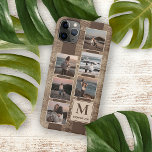 Photos For Mum Dad And Love Heart On Wood Pattern Case-Mate iPhone Case<br><div class="desc">Contemporary 6 photo collage design. With room to personalise and customise with name, monogram, or initials, and six photographs of your choice. Very pretty gift for Father's Day Or Valentine's Day. Beautiful, modern, and cool cover for the trend-savvy and art-loving hip trendsetter, artsy motif lover who wants to protect their...</div>