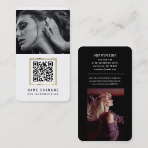 photos qr code scannable barcode modern stylish business card