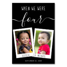 Photos When We Were Age Black White Script Wedding