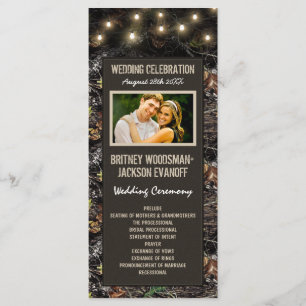 PhotoString Lights + Hunting Camo Wedding Programs Programme