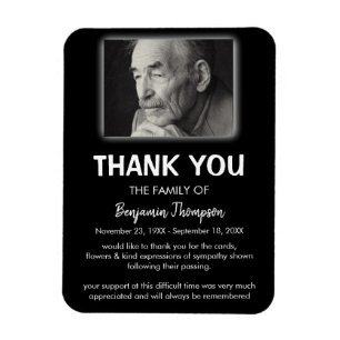 PhotoThank You Funeral Favor Magnet