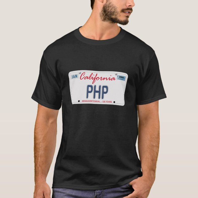 PHP License Plate T-Shirt (Front)