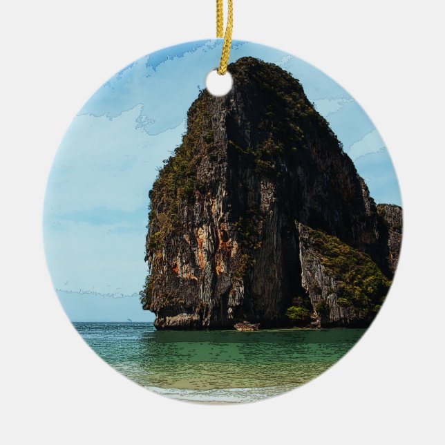 Phra-Nang Krabi Thailand Ceramic Tree Decoration (Front)