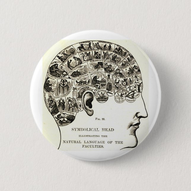 Phrenology 6 Cm Round Badge (Front)