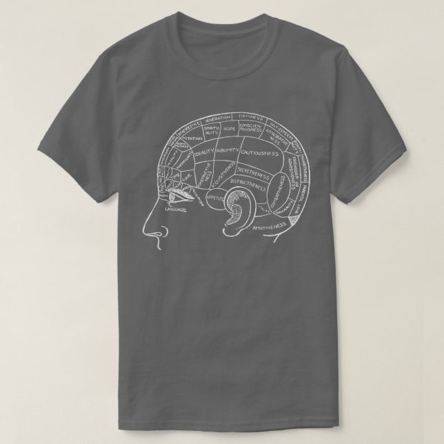 Phrenology Chart Head Psychology Psychiatry Scienc T-Shirt (Design Front)