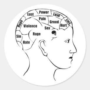 Phrenology Classic Round Sticker