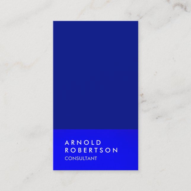 Phthalo Blue Trendy Modern Minimalist Simple Business Card (Front)