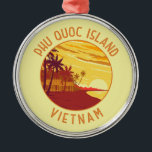 Phu Quoc Island Vietnam Retro Distressed Circle Metal Tree Decoration<br><div class="desc">Phu Quoc Island vector art design. Phú Quốc is a Vietnamese island off the coast of Cambodia in the Gulf of Thailand.</div>