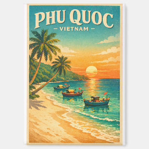 Phu Quoc Island, Vietnam retro travel Magnet